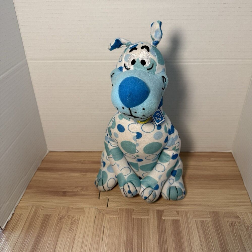 Toy Factory Scooby-Doo Plush 13” Blue Green Polka Dot Stuffed Animal SD Tag